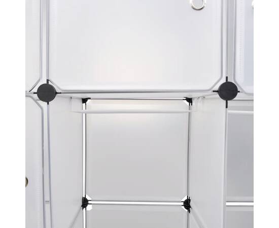 Dulap modular cu 14 compartimente alb 37 x 146 x 180,5 cm, 5 image