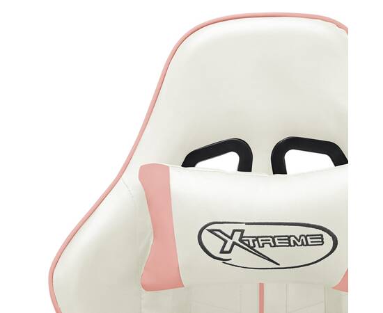 Scaun pentru jocuri, alb și roz, piele artificială, 6 image