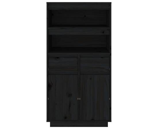 Dulap înalt, negru, 60x40x116,5 cm, lemn masiv de pin, 3 image