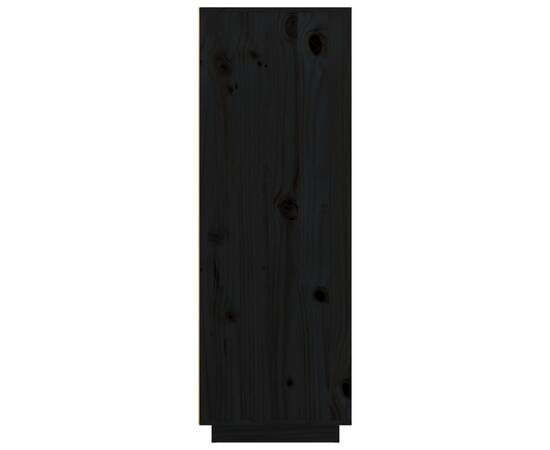 Dulap înalt, negru, 89x40x116,5 cm, lemn masiv de pin, 4 image