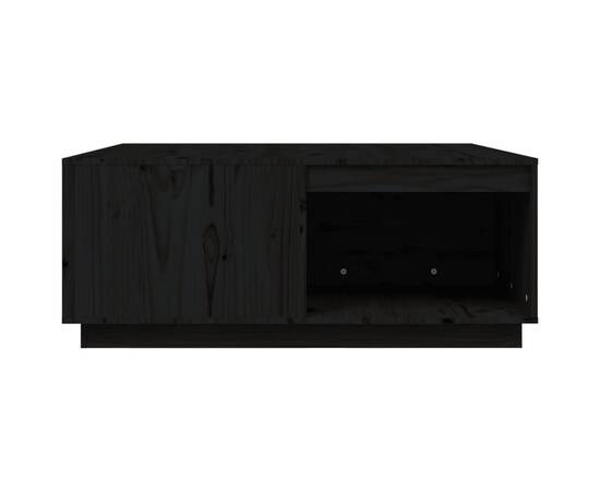 Măsuță de cafea, negru, 100x101x40,5 cm, lemn masiv de pin, 6 image