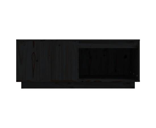 Măsuță de cafea, negru, 100x101x40,5 cm, lemn masiv de pin, 5 image