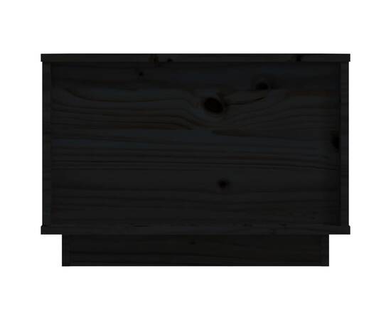 Măsuță de cafea, negru, 40x50x35 cm, lemn masiv de pin, 7 image