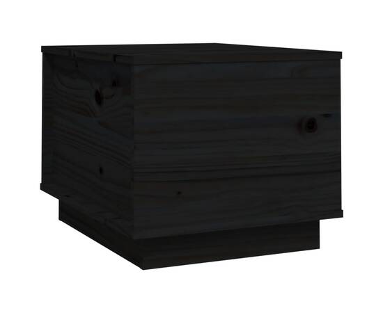 Măsuță de cafea, negru, 40x50x35 cm, lemn masiv de pin, 2 image