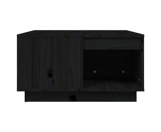 Măsuță de cafea, negru, 60x61x32,5 cm, lemn masiv de pin, 6 image