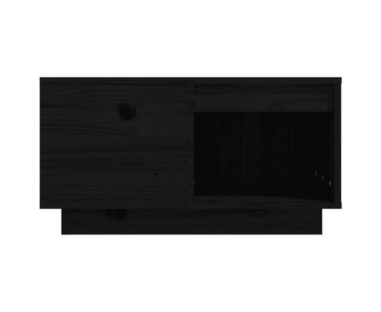 Măsuță de cafea, negru, 60x61x32,5 cm, lemn masiv de pin, 5 image