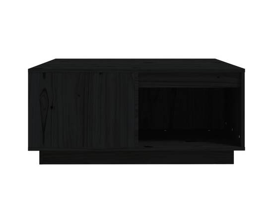 Măsuță de cafea, negru, 80x81x36,5 cm, lemn masiv de pin, 5 image
