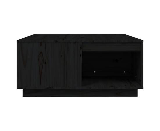 Măsuță de cafea, negru, 80x81x36,5 cm, lemn masiv de pin, 6 image
