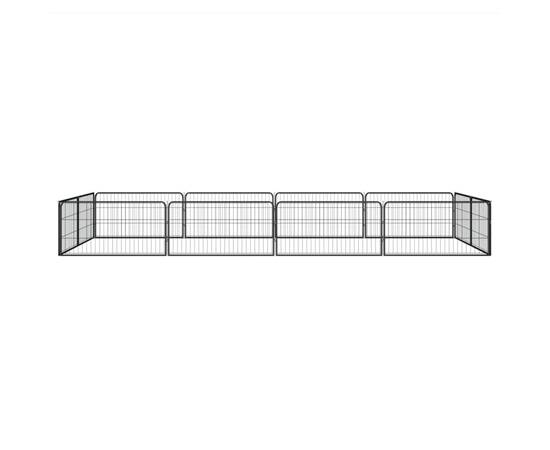 Țarc câini 12 panouri negru 100x50 cm oțel vopsit electrostatic, 2 image