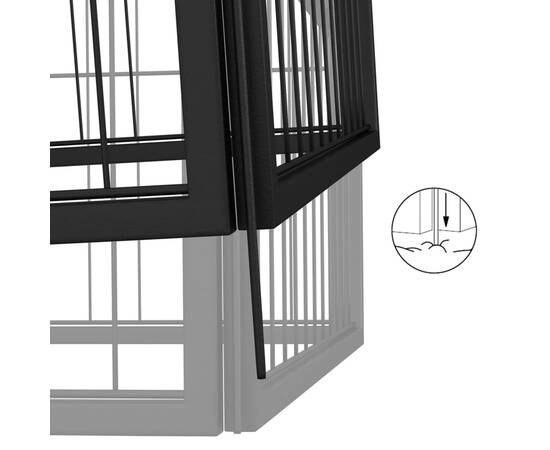 Țarc câini 32 panouri negru 50x100 cm oțel vopsit electrostatic, 6 image