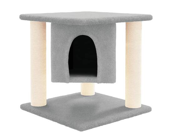 Ansamblu de pisici, stâlpi din funie sisal, gri deschis, 37 cm, 3 image