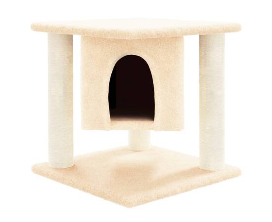 Ansamblu de pisici cu stâlpi din funie de sisal, crem, 37 cm, 3 image
