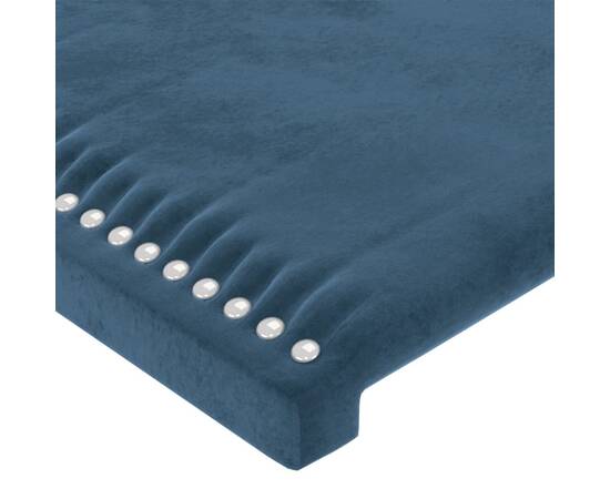 Tăblie de pat cu led, albastru închis, 90x5x118/128 cm, catifea, 5 image