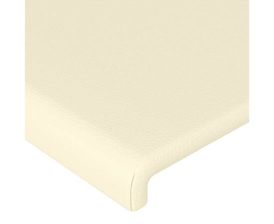 Tăblie de pat cu led, crem, 90x5x78/88 cm, piele ecologică, 5 image