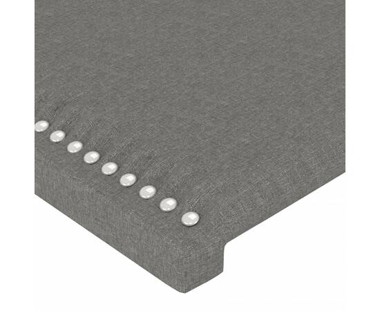 Tăblie de pat cu led, gri închis, 80x5x118/128 cm, textil, 5 image