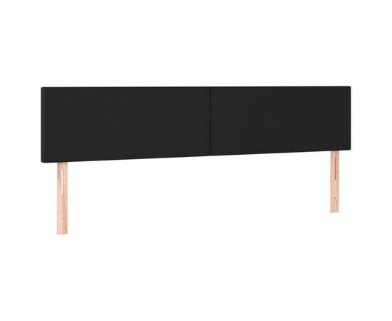 Tăblie de pat cu led, negru, 200x5x78/88 cm, piele ecologică, 4 image