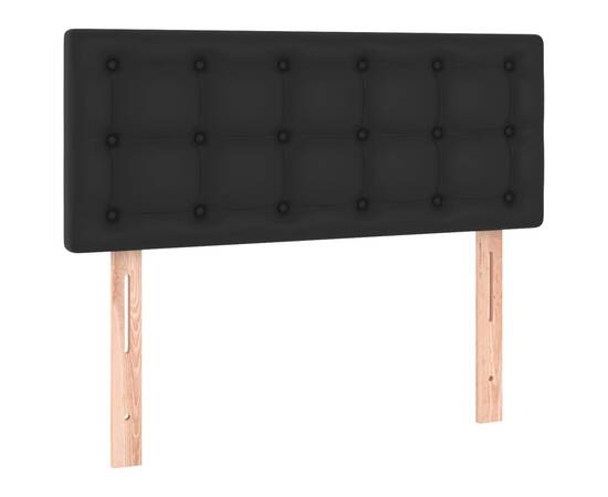 Tăblie de pat cu led, negru, 90x5x78/88 cm, piele ecologică, 4 image