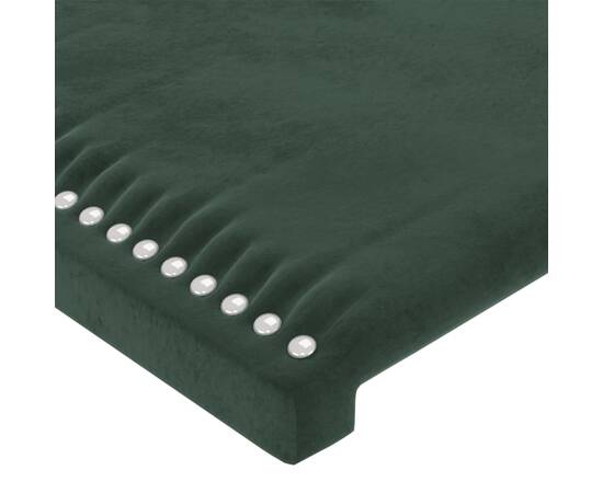 Tăblie de pat cu led, verde închis, 80x5x118/128 cm, catifea, 5 image