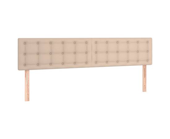 Tăblie de pat cu led cappuccino 180x5x78/88cm piele ecologică, 4 image