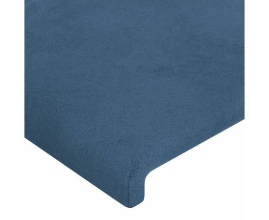 Tăblie de pat cu led, albastru închis, 83x16x118/128cm, catifea, 5 image