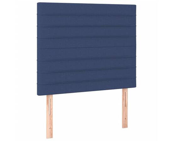 Tăblie de pat cu led, albastru, 100x5x118/128 cm, textil, 4 image
