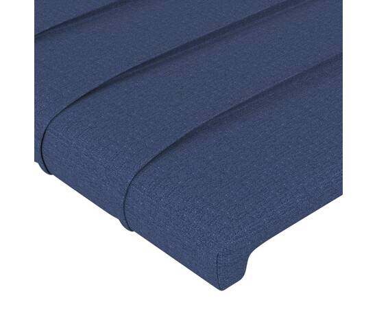 Tăblie de pat cu led, albastru, 144x5x118/128 cm, textil, 5 image