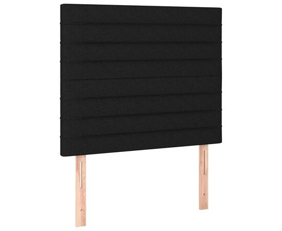 Tăblie de pat cu led, negru, 90x5x118/128 cm, textil, 4 image