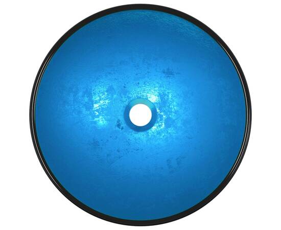 Chiuvetă din sticlă securizată, albastru, 42x14 cm, 3 image
