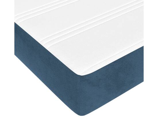 Saltea de pat cu arcuri, albastru închis, 120x200x20 , catifea, 5 image