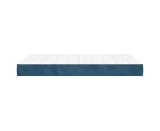 Saltea de pat cu arcuri, albastru închis, 120x200x20 , catifea, 4 image