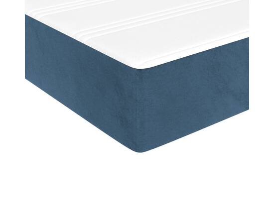 Saltea de pat cu arcuri, albastru închis, 140x190x20 cm catifea, 5 image