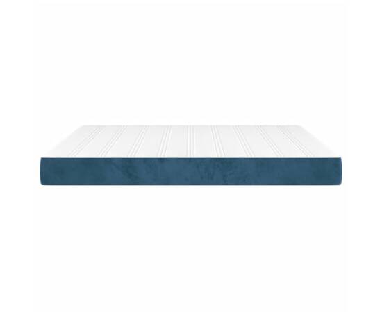 Saltea de pat cu arcuri, albastru închis, 160x200x20cm, catifea, 4 image