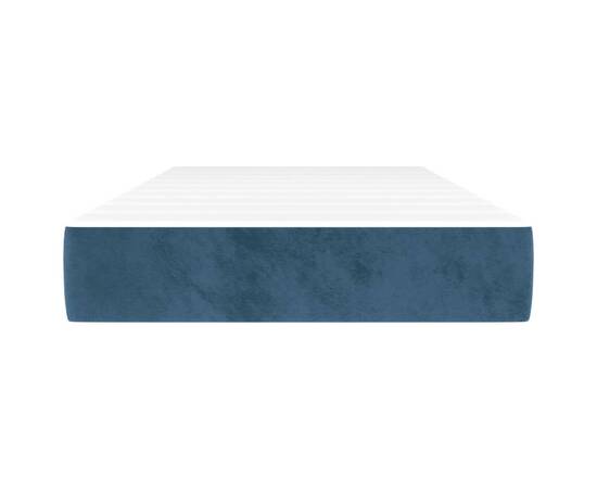 Saltea de pat cu arcuri, albastru închis, 90x190x20 cm catifea, 3 image