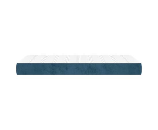 Saltea de pat cu arcuri, albastru închis, 90x200x20 cm, catifea, 4 image