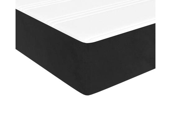 Saltea de pat cu arcuri, negru, 100x200x20 cm, catifea, 5 image