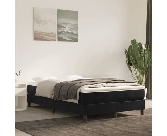 Saltea de pat cu arcuri, negru, 120x200x20 cm, catifea
