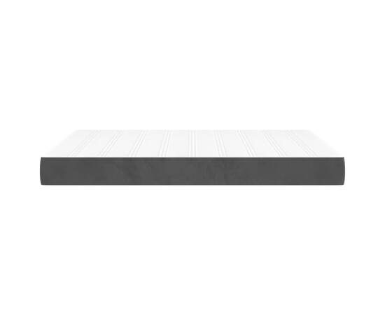 Saltea de pat cu arcuri, negru, 140x190x20 cm, catifea, 4 image