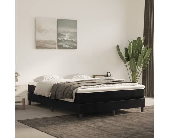 Saltea de pat cu arcuri, negru, 140x200x20 cm, catifea
