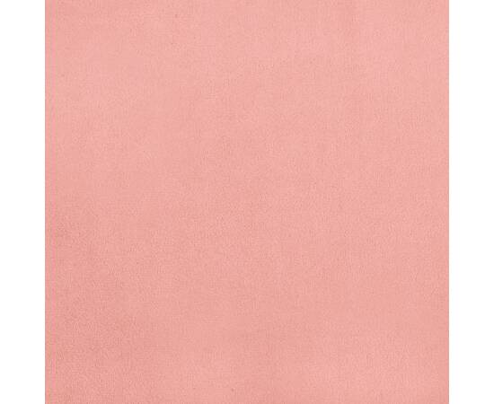 Saltea de pat cu arcuri, roz, 100x200x20 cm, catifea, 6 image