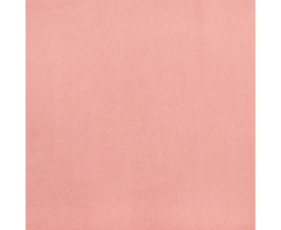 Saltea de pat cu arcuri, roz, 120x200x20 cm, catifea, 6 image