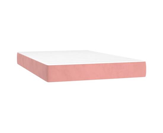 Saltea de pat cu arcuri, roz, 120x200x20 cm, catifea, 2 image