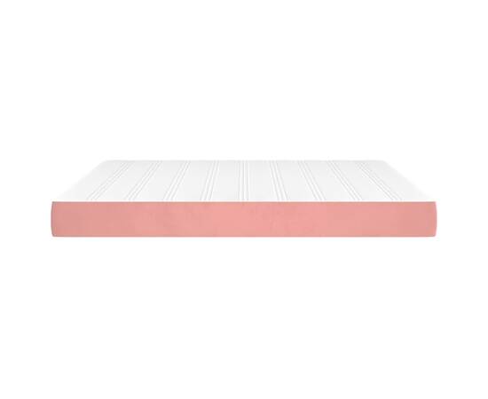Saltea de pat cu arcuri, roz, 180x200x20 cm, catifea, 4 image