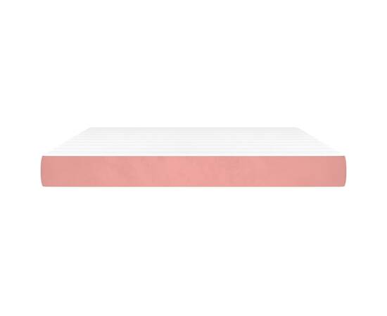 Saltea de pat cu arcuri, roz, 180x200x20 cm, catifea, 3 image