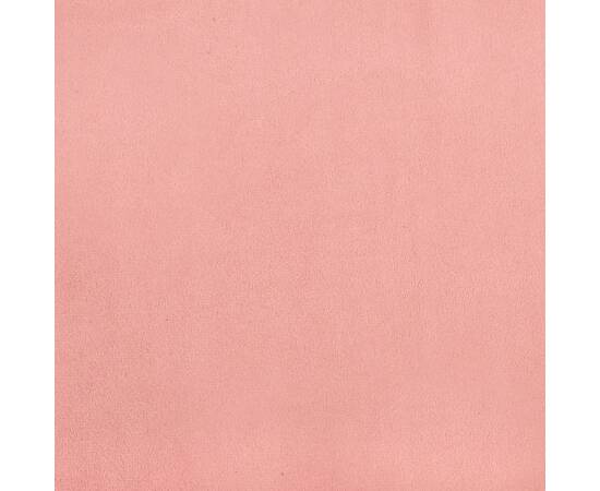 Saltea de pat cu arcuri, roz, 90x190x20 cm, catifea, 6 image