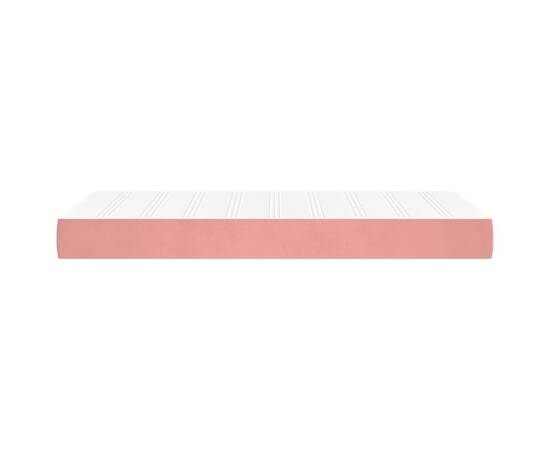 Saltea de pat cu arcuri, roz, 90x190x20 cm, catifea, 4 image