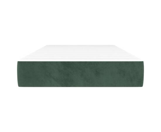 Saltea de pat cu arcuri, verde închis, 100x200x20 cm, catifea, 3 image