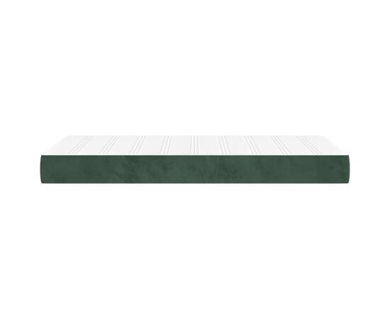 Saltea de pat cu arcuri, verde închis, 100x200x20 cm, catifea, 4 image