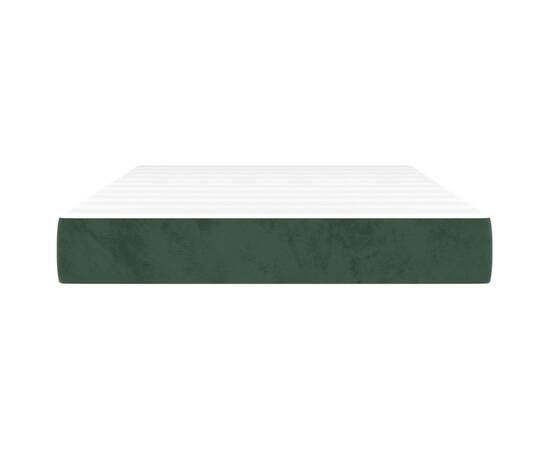 Saltea de pat cu arcuri, verde închis, 120x200x20 cm, catifea, 3 image