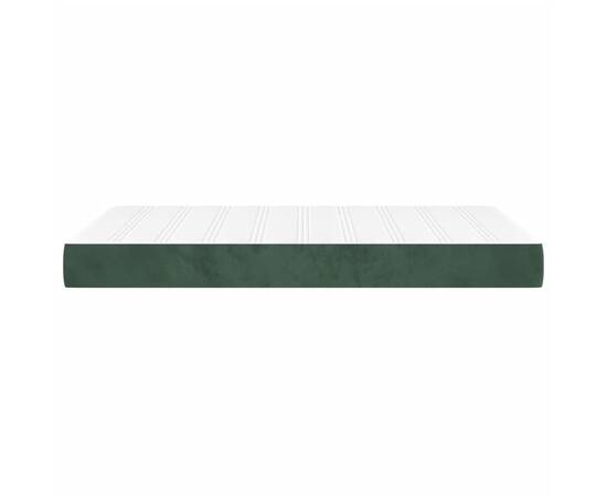 Saltea de pat cu arcuri, verde închis, 120x200x20 cm, catifea, 4 image