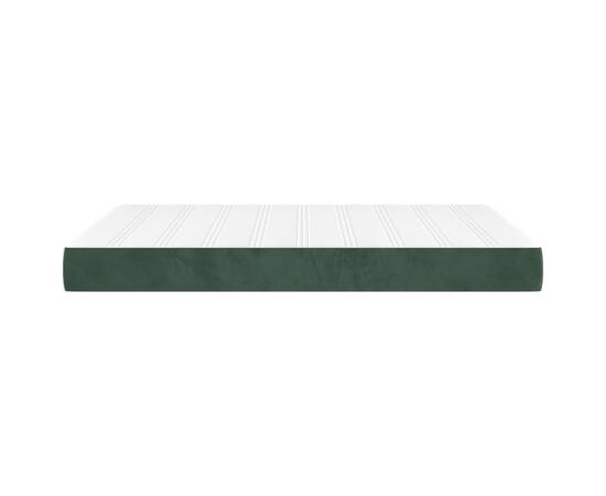 Saltea de pat cu arcuri, verde închis, 140x200x20 cm, catifea, 4 image